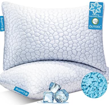 QUTOOL QUTOOL Cooling Shredded Memory Foam Pillows Queen 2-Pack